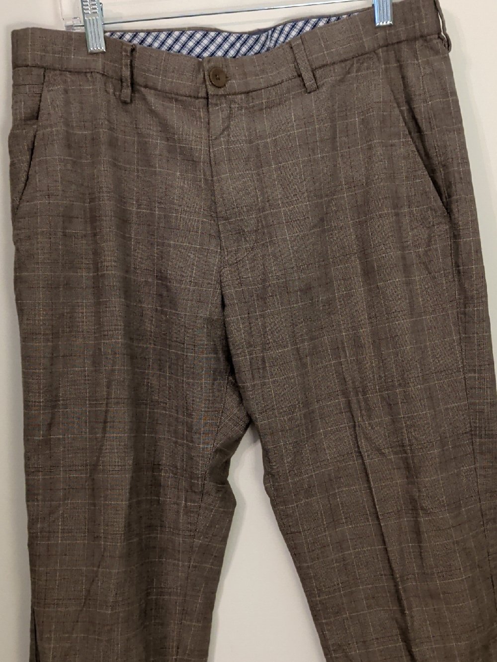 Banana Republic Men's Plaid Dress Pants in Brown